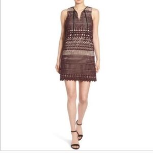 Chelsea28 Women's Burgundy Crochet Dress Size M